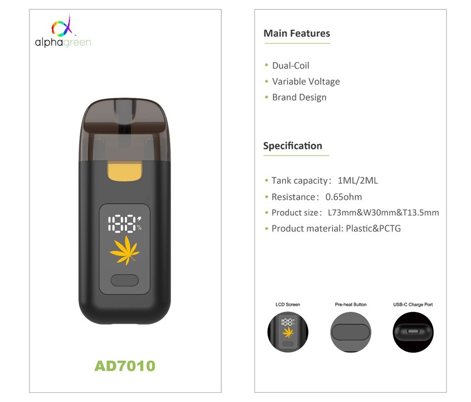 1ml /2ml Adjustable Voltage Dual Coil / Dual Core Big Hits All-in-one Vape With Screen Display factory